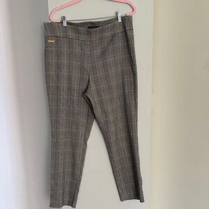 Counterparts Gray Plaid Dress Pants with Subtle Windowpanel